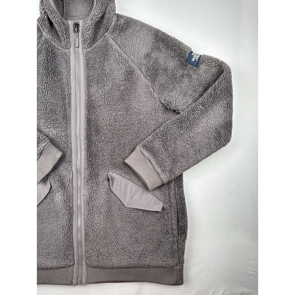 The North Face Sherpa Fleece Hoodie Jacket Women's Large Gray Lavender Full Zip - Picture 4 of 14